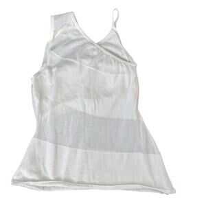 Cult Gaia White Masika Knit Sheer Tank Top Sz S